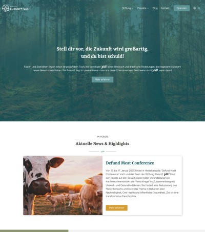 Mockup der Website der Stiftung Zukunft Jetzt!
